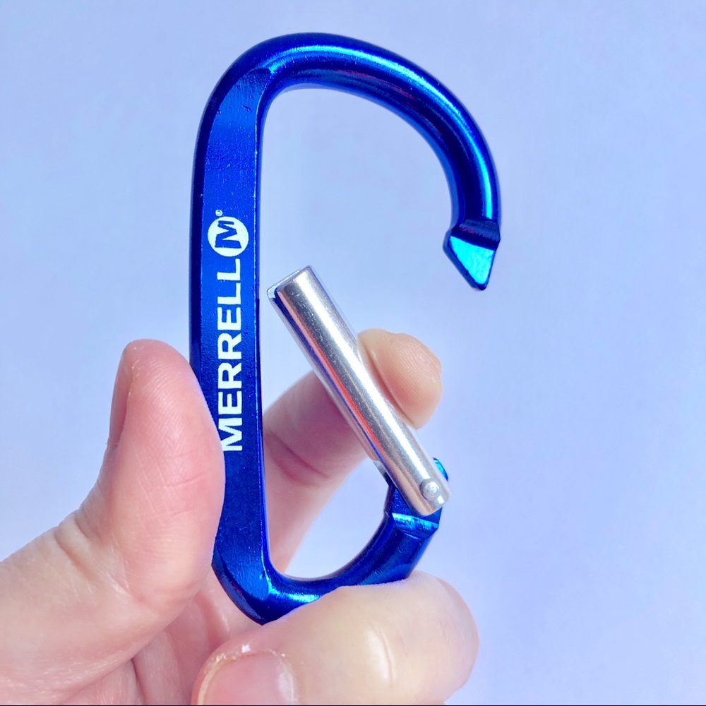 3/$15 NEW MERRELL Blue Anodized Aluminum Carabiner Snap Hook UNISEX NWOT